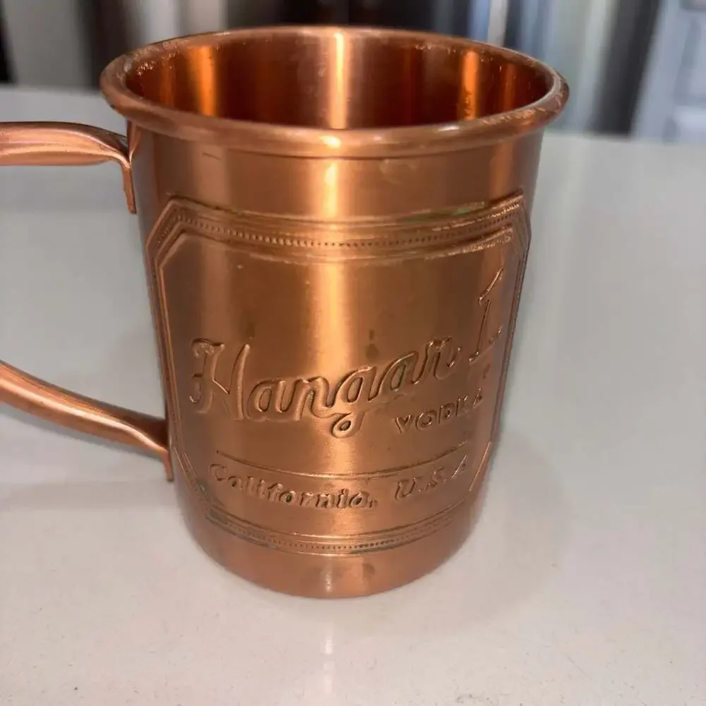 Hangar 1 Vodka Embossed Solid Copper Moscow Mule Mug
